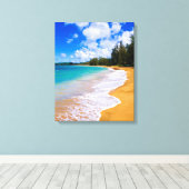 Tropisch strandparadijs, Hawaï Canvas Afdruk (Insitu (Houten vloer))