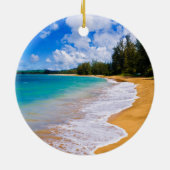 Tropisch strandparadijs, Hawaï Keramisch Ornament (Achterkant)