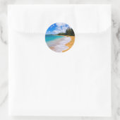 Tropisch strandparadijs, Hawaï Ronde Sticker (Tas)