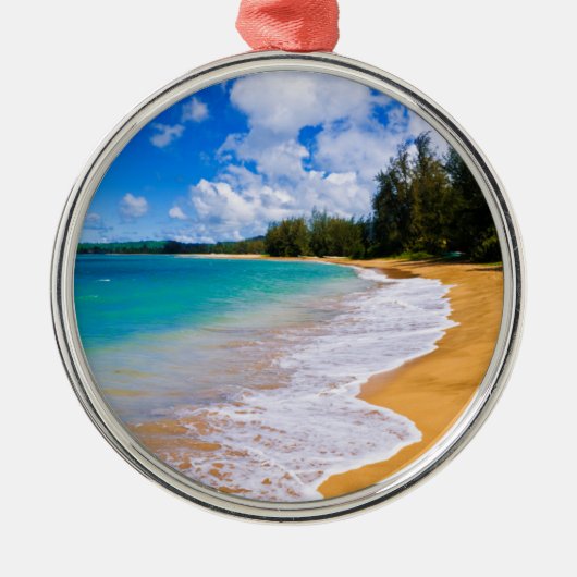 Tropisch strandparadijs, Hawaii Metalen Ornament (Voorkant)