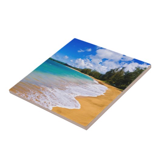 Tropisch strandparadijs, Hawaii Tegeltje (Zijkant)