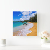 Tropisch strandparadijs, Hawaii Vierkante Klok (Huis)