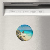 Tropisch strandparadijs met palmbomen magneet (Insitu (Vaatwasser))