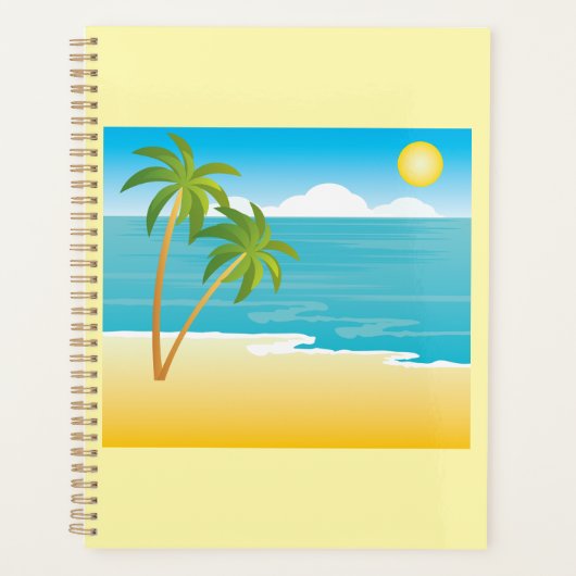 Tropisch strandparadijs met palmbomen planner (Voorkant)