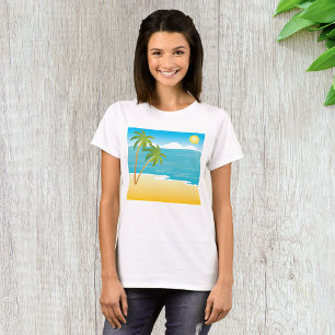 Tropisch strandparadijs met palmbomen t-shirt