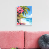Tropisch strandparadijs | oceaanschilderij canvas afdruk (Insitu (Woonkamer))