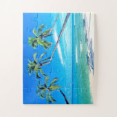Tropisch strandparadijs palmbomen legpuzzel (Verticaal)
