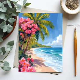 Tropisch strandparadijs | Schilderij van de oceaan Briefkaart