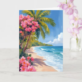 Tropisch strandparadijs | Schilderij van de oceaan Kaart