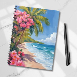 Tropisch strandparadijs | Schilderij van de oceaan Notitieboek