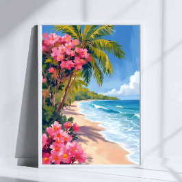 Tropisch strandparadijs | Schilderij van de oceaan Poster