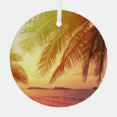 Tropisch strandparadijs: sereen landschap. glas ornament (Achterkant)