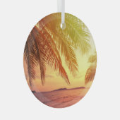 Tropisch strandparadijs: sereen landschap. glas ornament (Voorkant Rechts)