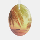 Tropisch strandparadijs: sereen landschap. glas ornament (Voorkant links)