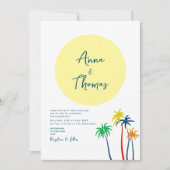Tropisch strandplezier bruiloft kaart (Voorkant)