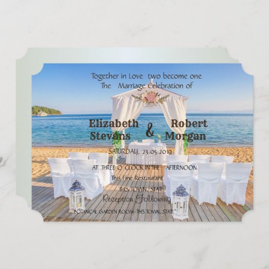 Tropisch strandprieel bloem kaart (Voorkant / Achterkant)