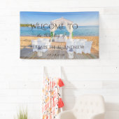 Tropisch Strandprieel   Trouwbanner Spandoek (Insitu)