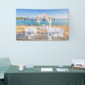 Tropisch Strandprieel   Trouwbanner Spandoek (Beurs)