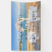 Tropisch Strandprieel   Trouwbanner Spandoek (Verticaal)