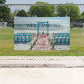 Tropisch Strandprieel Trouwbanner Spandoek (Insitu)