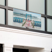 Tropisch Strandprieel Trouwbanner Spandoek (Buitenkant Gebouw)