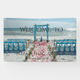 Tropisch Strandprieel Trouwbanner Spandoek