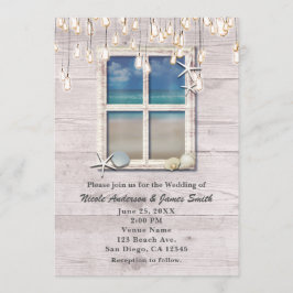 Tropisch strandraam Elegante kustbruiloft Kaart