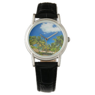 Tropisch strandresort, Belize Horloge