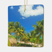Tropisch strandresort, Belize Keramisch Ornament (Links)
