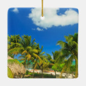 Tropisch strandresort, Belize Keramisch Ornament (Achterkant)