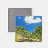 Tropisch strandresort, Belize Magneet (Voorkant / Achterkant)