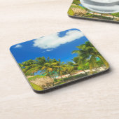 Tropisch strandresort, Belize Onderzetter (Linkerzijde)