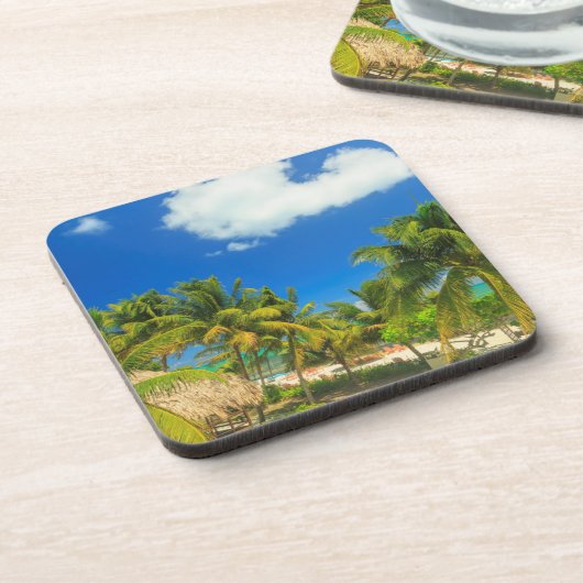 Tropisch strandresort, Belize Onderzetter (Linkerzijde)