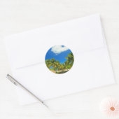 Tropisch strandresort, Belize Ronde Sticker (Envelop)