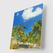 Tropisch strandresort, Belize Vierkante Klok (Hoek)