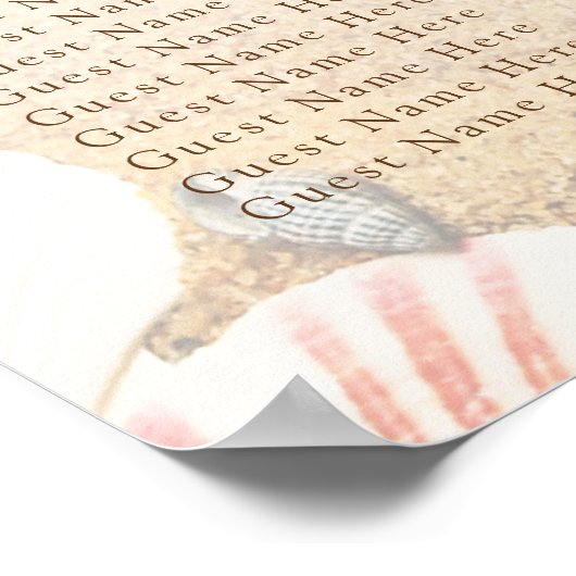 Tropisch strandstaartweddenzeeschema poster (Hoek)