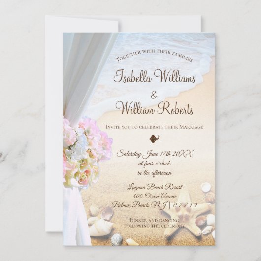 Tropisch strandstaartwoord kaart (Voorkant)