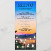 Tropisch strandstralen zonnestralen huwelijk menu (Voorkant)