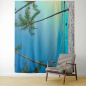 Tropisch strandtafereel palmbomen Hawaï Wandkleed (In situ)