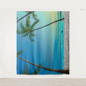 Tropisch strandtafereel palmbomen Hawaii Wandkleed (Voorkant)