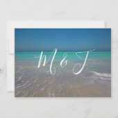 Tropisch strandtafereel Witte zand bruiloft RSVP Kaart (Achterkant)