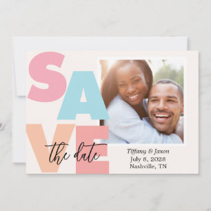 Tropisch strandthema foto save the date