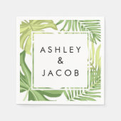 Tropisch strandtrouwpapier met servetten Palm Hawa (Voorkant)