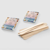 Tropisch strandwagentje en sashells weddenschap handwaaier (Niet-gemonteerd)