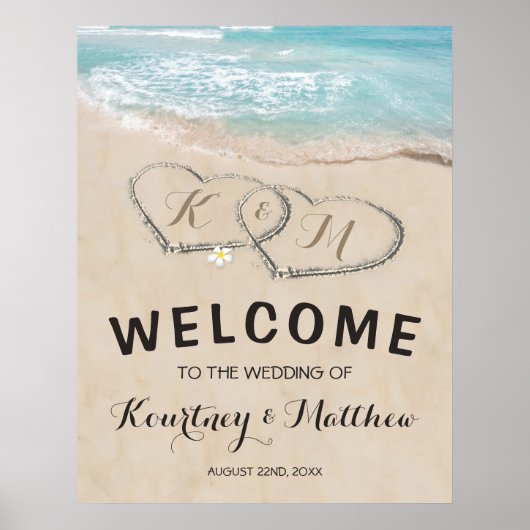 Tropisch  strandwagentje - Onthaal huwelijk Poster (Voorkant)