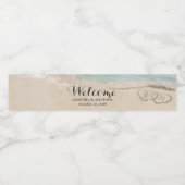 Tropisch  strandwagentje - Onthaal huwelijk Waterfles Etiket (Enkel label)