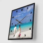 Tropisch strandwassingpaar vierkante klok (Hoek)