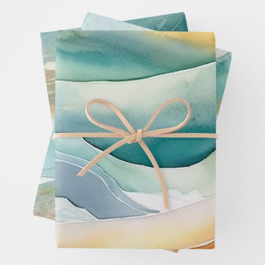 Tropisch strandzand en Zee Inpakpapier Vel (In situ)