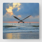 Tropisch strandzonnescherm voor Vacature Home Deco Vierkante Klok (Voorkant)