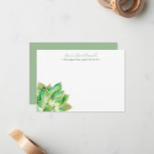 Tropisch Succulent, gepersonaliseerd papier Notitiekaartje (Voorkant / Achterkant in situ)